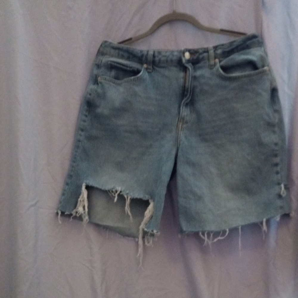 Forever 21 Light Blue Baggy Distressed Jorts